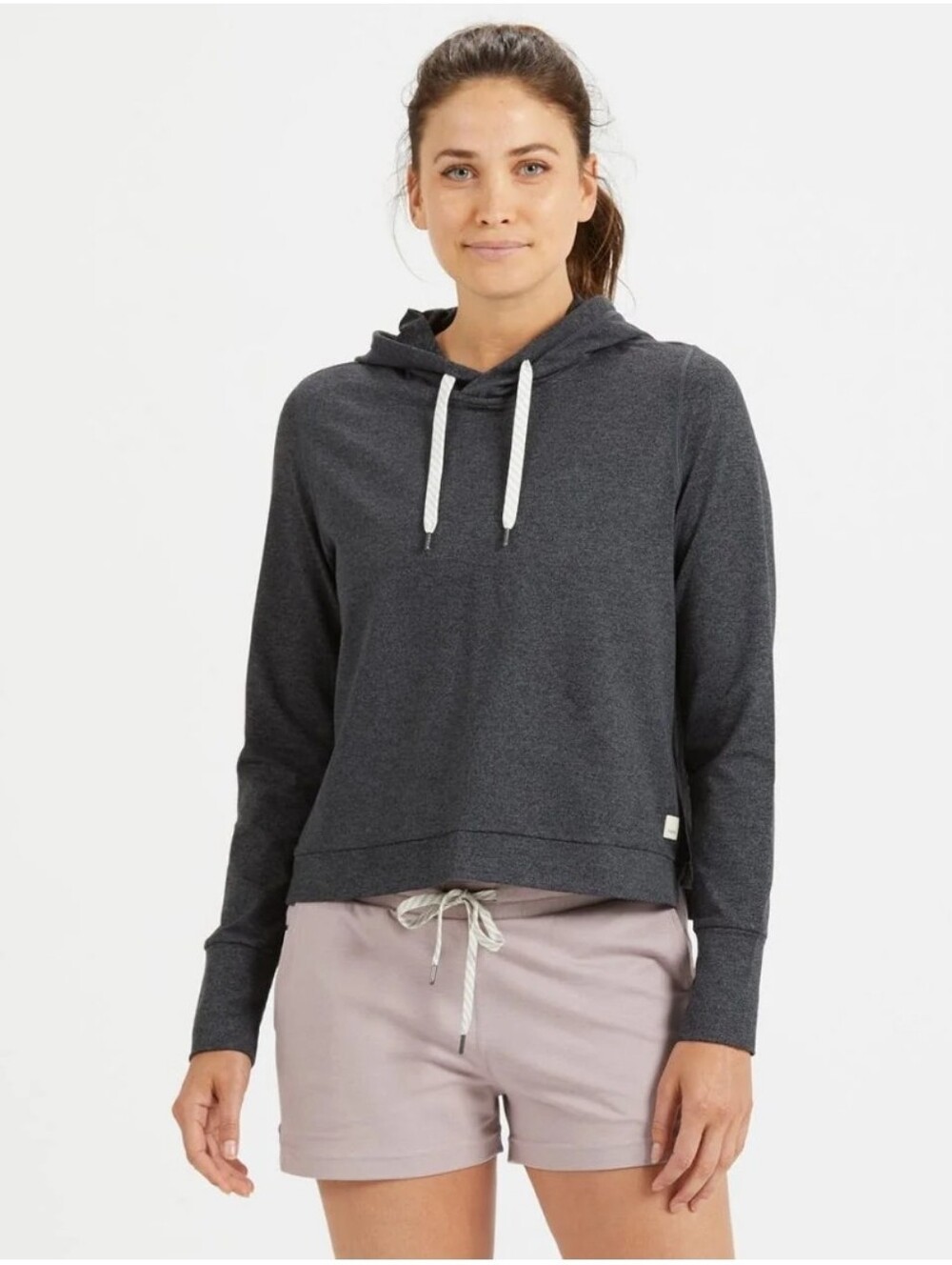 Vuori Halo Essential DreamKnit Cropped Hoodie Small Soft Athleisure Pullover